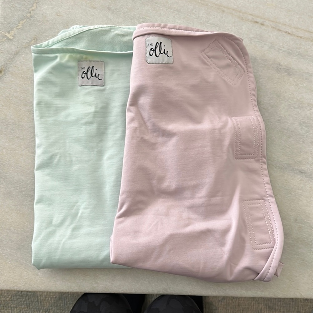 Two Ollie Swaddles (purple and turquoise)